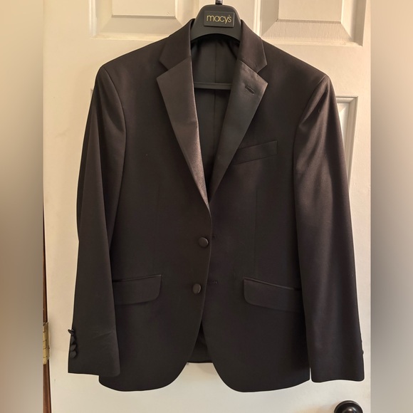 Kenneth Cole Reaction Men's Full Black Tuxedo sz 36 Slim Worn Once Pants Jacket - Picture 4 of 16